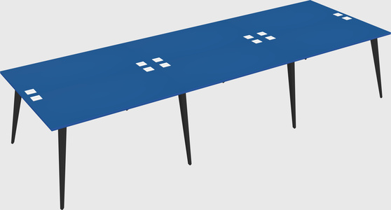 Shared rectangular office desk system