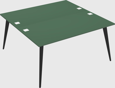 Shared rectangular office desk system
