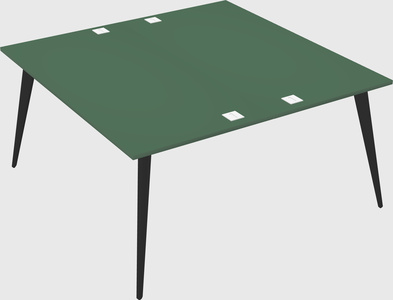 Shared rectangular office desk system