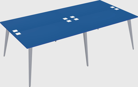 Shared rectangular office desk system