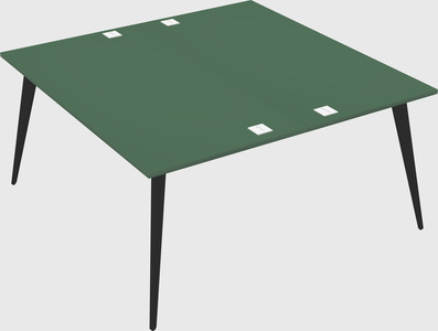 Shared rectangular office desk system
