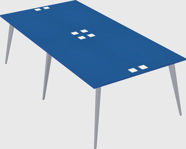 Shared rectangular office desk system