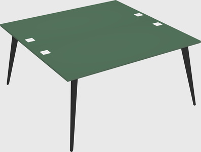 Shared rectangular office desk system