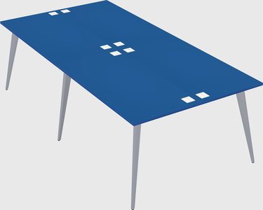 Shared rectangular office desk system