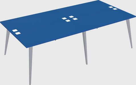 Shared rectangular office desk system