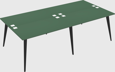 Shared rectangular office desk system
