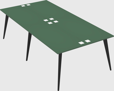 Shared rectangular office desk system