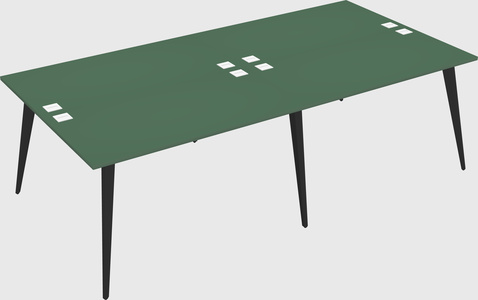 Shared rectangular office desk system