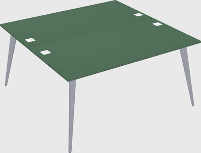 Shared rectangular office desk system