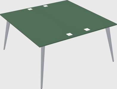 Shared rectangular office desk system