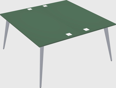 Shared rectangular office desk system