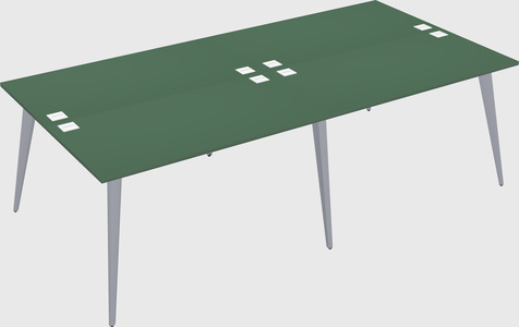 Shared rectangular office desk system