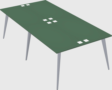 Shared rectangular office desk system