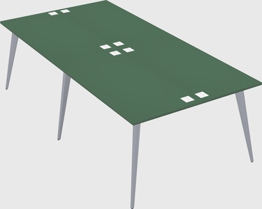 Shared rectangular office desk system