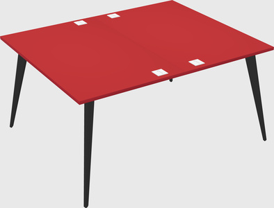 Shared rectangular office desk system