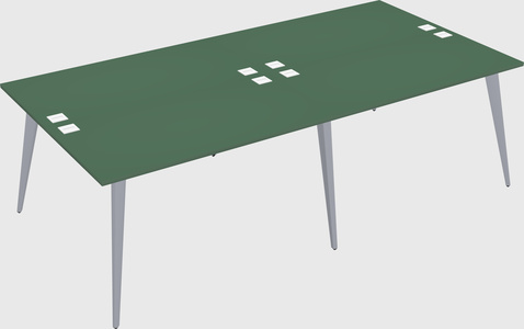 Shared rectangular office desk system