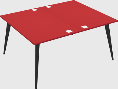 Shared rectangular office desk system