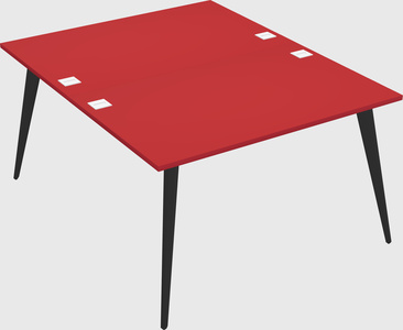 Shared rectangular office desk system