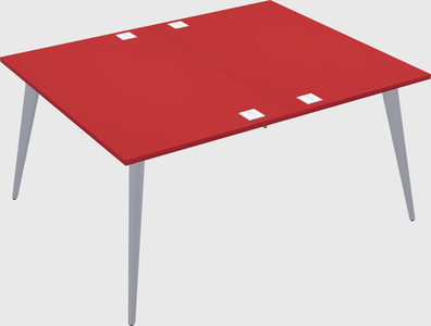 Shared rectangular office desk system