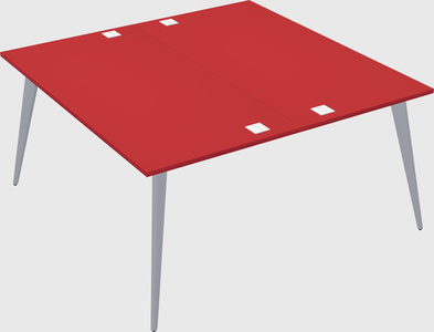 Shared rectangular office desk system