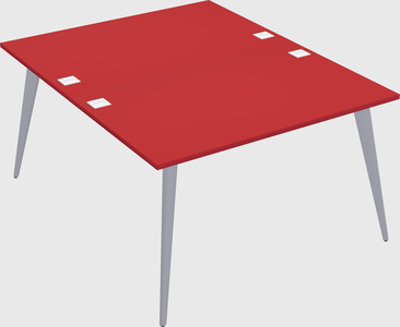 Shared rectangular office desk system