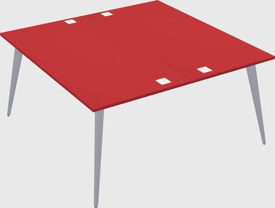 Shared rectangular office desk system