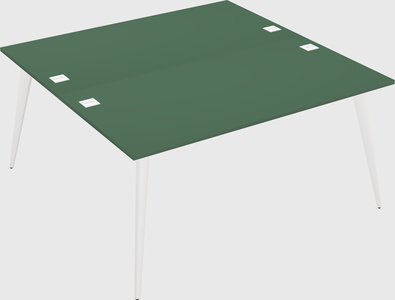 Shared rectangular office desk system