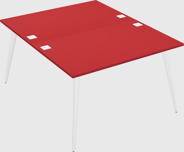 Shared rectangular office desk system