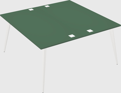 Shared rectangular office desk system