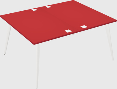 Shared rectangular office desk system