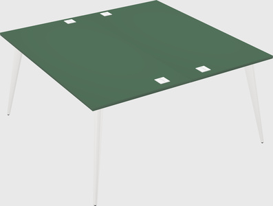 Shared rectangular office desk system
