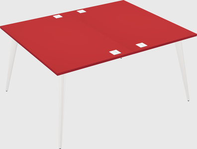Shared rectangular office desk system