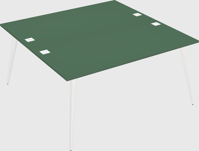 Shared rectangular office desk system