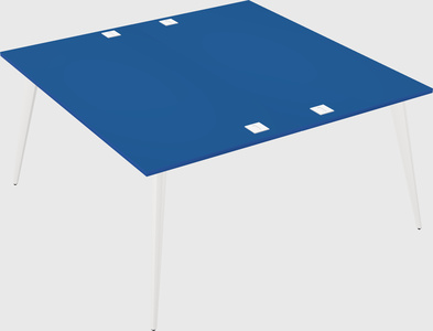 Shared rectangular office desk system