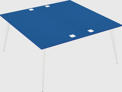 Shared rectangular office desk system