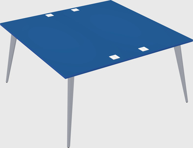 Shared rectangular office desk system