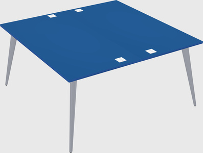 Shared rectangular office desk system