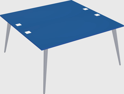 Shared rectangular office desk system