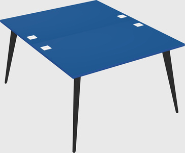 Shared rectangular office desk system
