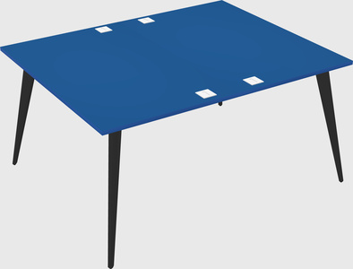 Shared rectangular office desk system