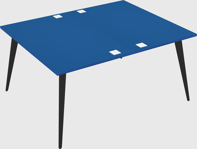 Shared rectangular office desk system