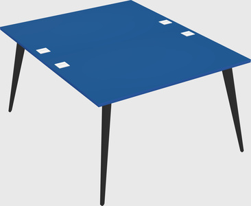 Shared rectangular office desk system