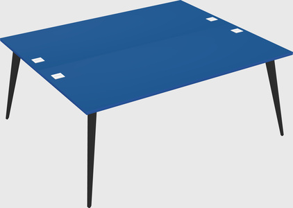 Shared rectangular office desk system