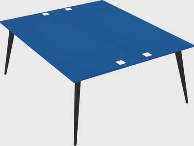 Shared rectangular office desk system