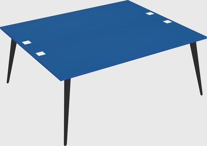 Shared rectangular office desk system