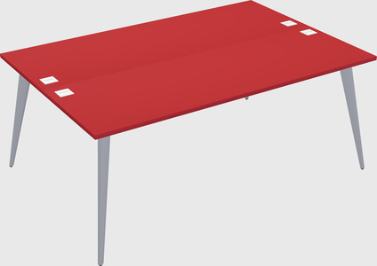Shared rectangular office desk system