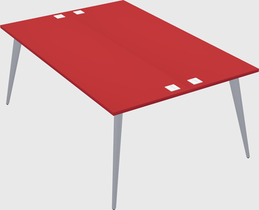 Shared rectangular office desk system