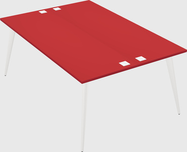 Shared rectangular office desk system