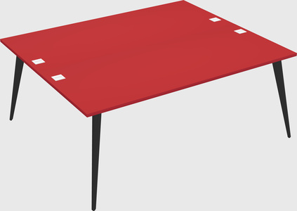Shared rectangular office desk system