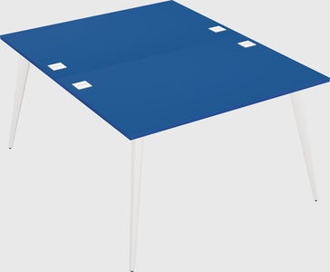 Shared rectangular office desk system
